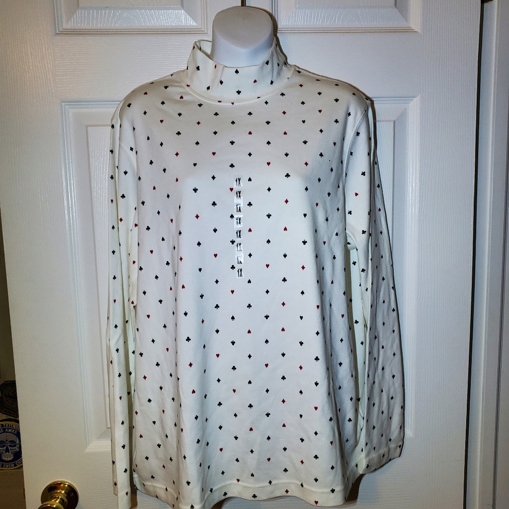Croft & Barrow Women's Playing Cards Turtle Neck